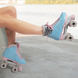 NNEDSZ Circle Society Adjustable Kids Quad Roller Skates In Cotton Candy
