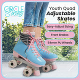 NNEDSZ Circle Society Adjustable Kids Quad Roller Skates In Cotton Candy