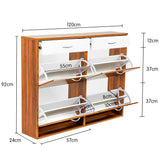 NNEDSZ Sarantino 24 Pairs Shoe Cabinet Rack Storage Cupboard Organiser Shelf Walnut Drawers Chest
