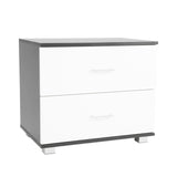 NNEDSZ Sarantino Bedside Table Cabinet Storage Chest 2 Drawers Lamp Side Nightstand White Black
