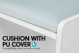 NNEDSZ Sarantino Shoe Rack Cabinet Organiser Grey Cushion Stool Bench - 80 X 30 X 45 - White