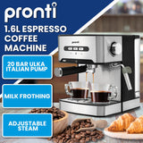 NNEDSZ Pronti 1.6L Automatic Coffee Espresso Machine with Steam Frother