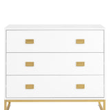 NNEDSZ Sarantino Amara Chest Of Drawers Tallboy Dresser - White/gold