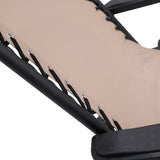 NNEDSZ Zero Gravity Reclining Deck Lounge Sun Beach Chair Outdoor Folding Camping - Beige