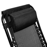 NNEDSZ Zero Gravity Reclining Deck Lounge Sun Beach Chair Outdoor Folding Camping - Black