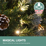 NNEDSZ Christabelle 1.8m Pre Lit LED Christmas Tree Decor with Pine Cones Xmas Decorations