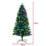 NNEDSZ Christabelle 2.1m Enchanted Pre Lit Fibre Optic Christmas Tree Xmas Decor