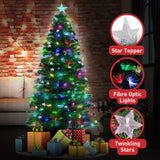 NNEDSZ Christabelle 2.1m Enchanted Pre Lit Fibre Optic Christmas Tree Xmas Decor