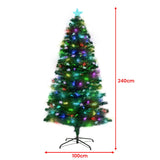 NNEDSZ Christabelle 2.4m Enchanted Pre Lit Fibre Optic Christmas Tree Stars Xmas Decor