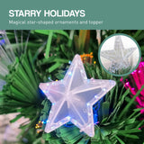NNEDSZ Christabelle 2.4m Enchanted Pre Lit Fibre Optic Christmas Tree Stars Xmas Decor