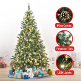 NNEDSZ Christabelle 2.7m Pre Lit LED Christmas Tree Decor with Pine Cones Xmas Decorations