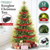 NNEDSZ Christabelle 1.2m Prelit Everglow Fir Christmas Tree with 150 LED Lights
