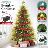 NNEDSZ Christabelle 1.8m Prelit Everglow Fir Christmas Tree With 300 Led Lights