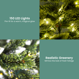 NNEDSZ Christabelle 1.2m Prelit Lumina Pine Christmas Tree With 150 Led Lights