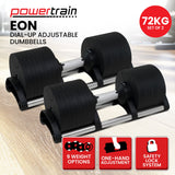 NNEDSZ Powertrain Eon Set Of Two Dial-up 36kg Adjustable Dumbbell Home Gym 9 Options