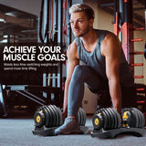 NNEDSZ 1x 24KG  Adjustable Home Gym Dumbbell - Gold