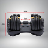 NNEDSZ 1x 24KG  Adjustable Home Gym Dumbbell - Gold