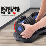 NNEDSZ 48KG Adjustable Dumbbell Set With Stand Blue