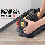 NNEDSZ  48KG Adjustable Dumbbell Set With Stand - Gold