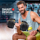 NNEDSZ  48KG Adjustable Dumbbell Set With Stand - Gold