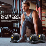 NNEDSZ  48KG Adjustable Dumbbell Set With Stand - Gold