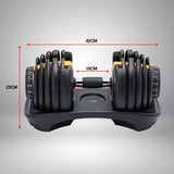 NNEDSZ  48KG Adjustable Dumbbell Set With Stand - Gold
