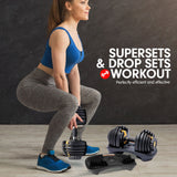 NNEDSZ  48KG Adjustable Dumbbell Set With Stand - Gold