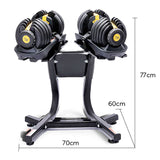 NNEDSZ  48KG Adjustable Dumbbell Set With Stand - Gold