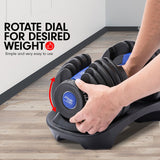 NNEDSZ 2x 24kg Adjustable Dumbbell Home Gym Set