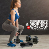 NNEDSZ 2x 24kg Adjustable Dumbbell Home Gym Set