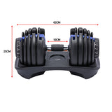 NNEDSZ 2x 24kg Adjustable Dumbbell Home Gym Set