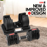 NNEDSZ 2x 20kg Gen2 Home Gym Adjustable Dumbbell