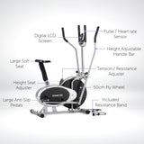 NNEDSZ 3-in-1 Elliptical Cross Trainer Exercise Bike with Resistance Bands