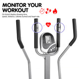 NNEDSZ 3-in-1 Elliptical Cross Trainer Exercise Bike with Resistance Bands