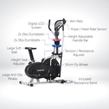 NNEDSZ 5-in-1 Elliptical Cross Trainer Bike with Dumbbell Sets