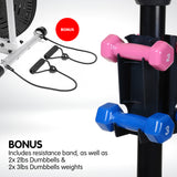 NNEDSZ 5-in-1 Elliptical Cross Trainer Bike with Dumbbell Sets