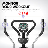 NNEDSZ 6-in-1 Elliptical Cross Trainer Bike with Weights and Twist Disc