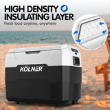 NNEDSZ Kolner 40l Fridge Freezer Cooler 12/24/240v Camping Portable Esky Refrigerator - Black
