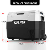 NNEDSZ Kolner 40l Fridge Freezer Cooler 12/24/240v Camping Portable Esky Refrigerator With Trolley - Black