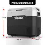 NNEDSZ Kolner 50l Fridge Freezer Cooler 12/24/240v Camping Portable Refrigerator - Black