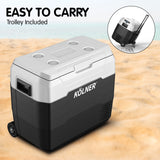 NNEDSZ Kolner 50l Fridge Freezer Cooler 12/24/240v Camping Portable Refrigerator With Trolley - Black