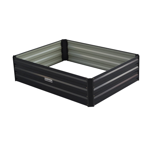 NNEDSZ Wallaroo Garden Bed 120 x 90 x 30cm Galvanized Steel - Black
