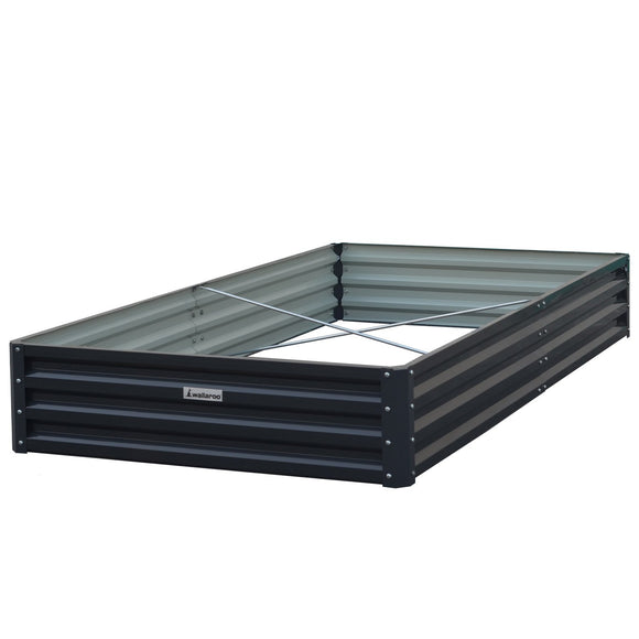 NNEDSZ Wallaroo Garden Bed 240 x 120 x 30cm Galvanized Steel - Black