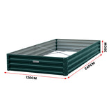 NNEDSZ Wallaroo Garden Bed 240 x 120 x 30cm Galvanized Steel - Green