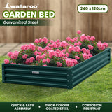 NNEDSZ Wallaroo Garden Bed 240 x 120 x 30cm Galvanized Steel - Green