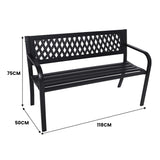 NNEDSZ Wallaroo Steel Outdoor Garden Bench - Lattice