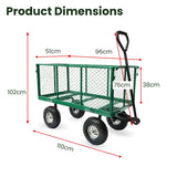 NNEDSZ Wallaroo Steel Mesh Garden Trolley Cart - Green