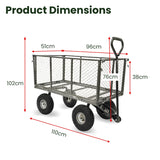 NNEDSZ Wallaroo Steel Mesh Garden Trolley Cart - Hammer Grey
