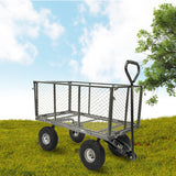 NNEDSZ Wallaroo Steel Mesh Garden Trolley Cart - Hammer Grey