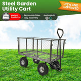 NNEDSZ Wallaroo Steel Mesh Garden Trolley Cart - Hammer Grey
